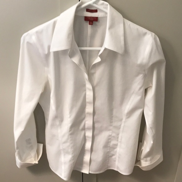 Talbots Wrinkle Resistant White Shirt. P8 - Picture 1 of 10